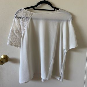 Zara Cream Blouse with Asymmetric Sleeves and Shoulder Cut Outs